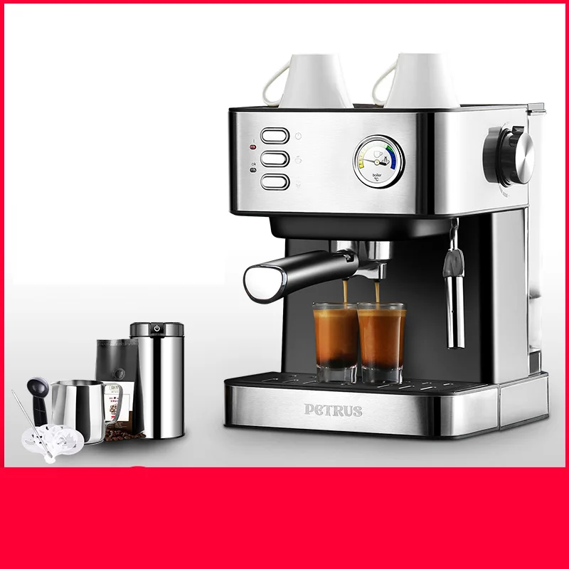 

Semi-automatic Coffee Machine Espresso Italian Steamed Coffee Household and Commercial Small Steaming Foam Visual Thermometer