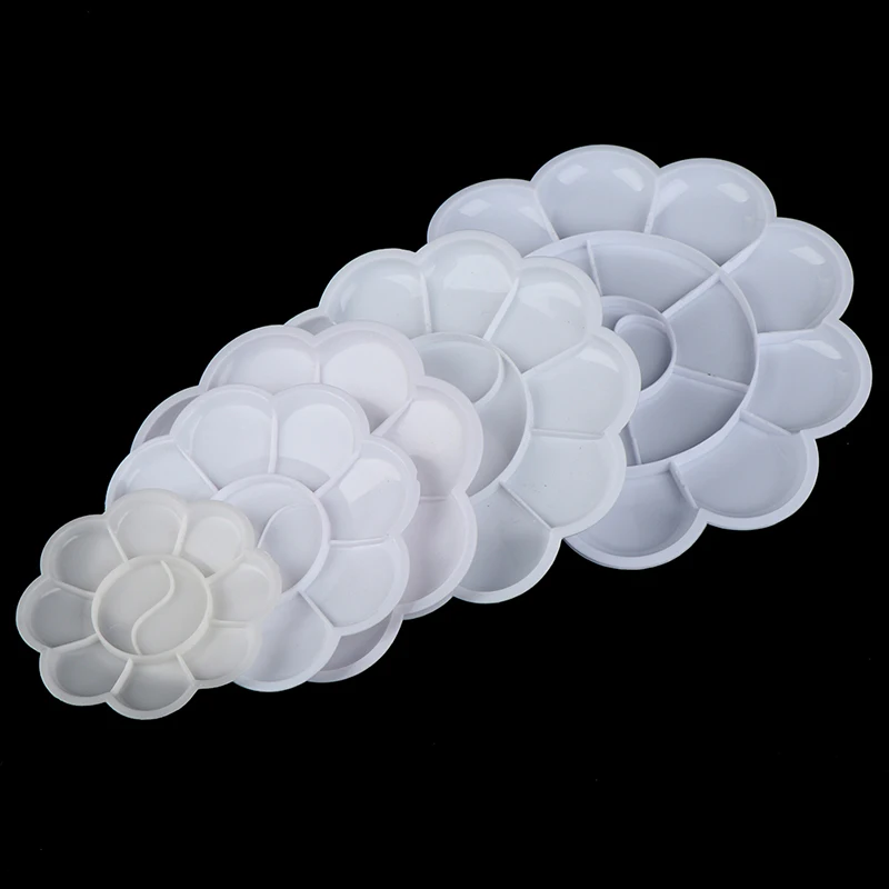 4 Size Palette Art Alternatives Paint Plastic Palette Supply White Watercolor Pigment Tray painting supplies