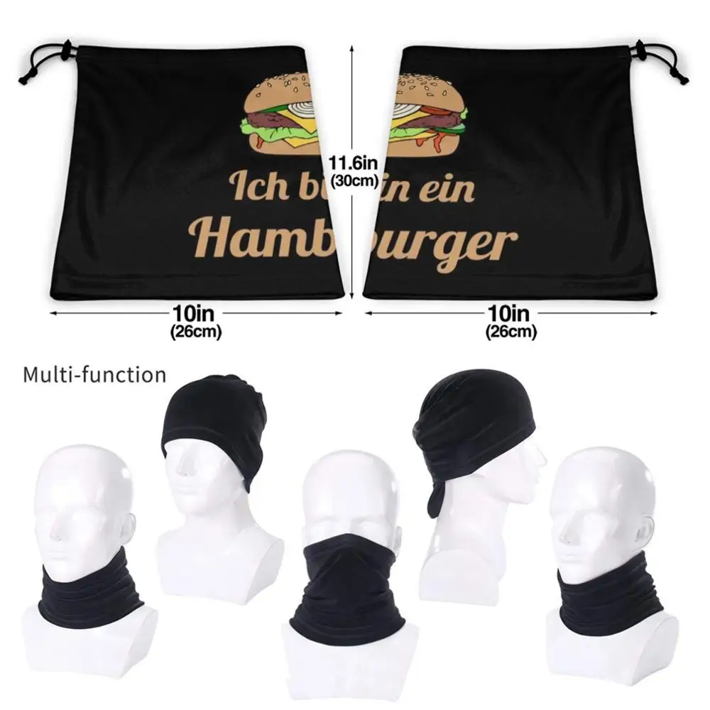 Ich Bin Ein Hamburger Bandana Scarf Mask Scarfs Neck Warmer Headwear Ich Bin Ein Hamburger Hamburg Hamburger German Germany mens designer scarf