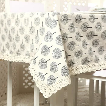 

Free Shipping 2020 New Designed Modern Simple Style Apple Tree Printed Linen&Cotton Tablecloth