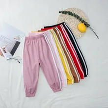 Противомоскитные штаны летние брюки-фонарики детская одежда в Корейском стиле из вискозы, спортивные тонкие свободные брюки для мужчин и женщин