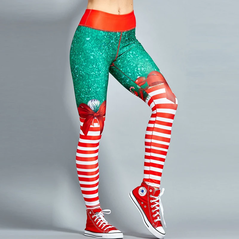Напечатание рождественское леггинсы Для женщин плотные леггинсы для девочек брюки для девочек Высокая Талия Леггинсы Femme Kerstlegging обтягивающие брюки Одежда для тренировок, фитнеса, леггинсы - Цвет: DL-03