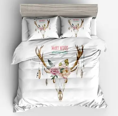 King size bedding set quilt cover letter feather home textile new comfortable home bedding Christmas elk bed set queen bed set