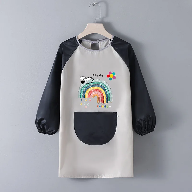 Cartoon Long Sleeved Gown Children's Bib Kids Boys Girls Art Craft Painting Apron Baby Feeding Smock Bib For Student child safety seat