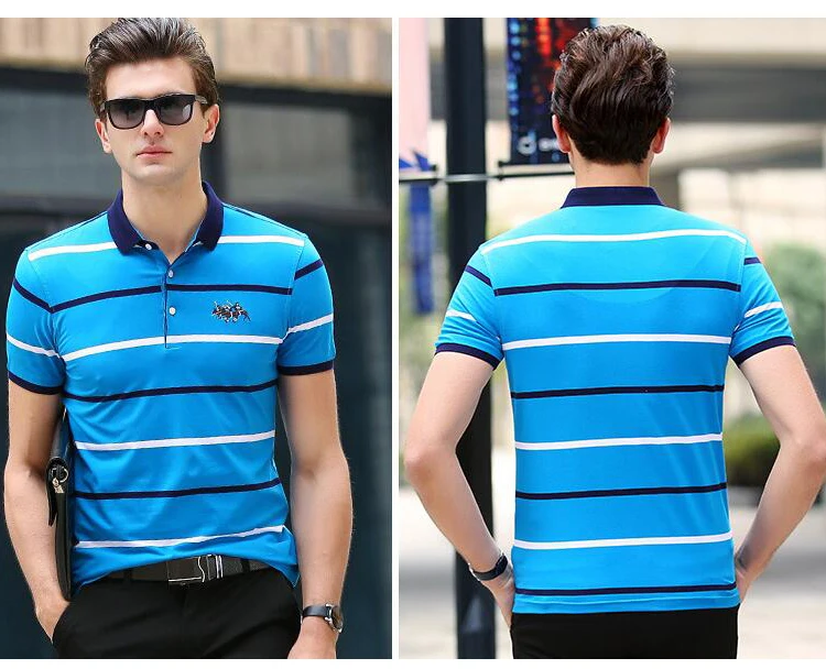 High quality polo shirt New summer brand cotton men's polo shirt Business casual short sleeve striped shirt polo men tops polos 14 H1aad3555d33940ddbae29823ff6e4a7as