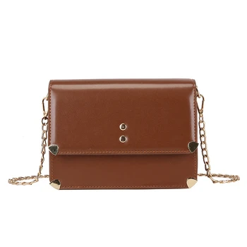 

Leather Organ Bag Ladies Shoulder Messenger Bag Simple Flip Small Square Chain Handbag Crossbody Phone Purse Adjustable Strap