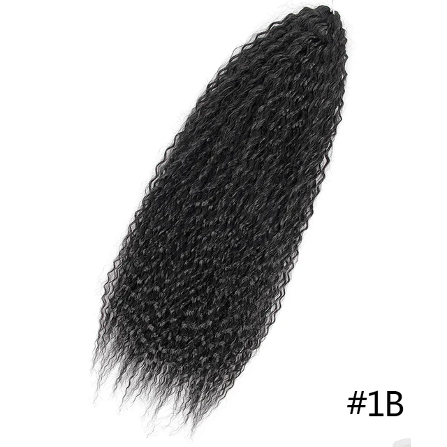 YxCherishair Synthetic Crochet Hair Afro Curls Yaki Kinky Soft Ombre Crochet Marly Braiding Hair Extensions for Black Women #1B