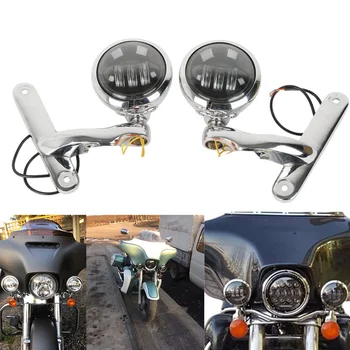 

4.5"Motorcycle Led Auxiliary Fog Lights With 4.5 inch Housing Bucket and Mounting Brackets For Harley Street Glide