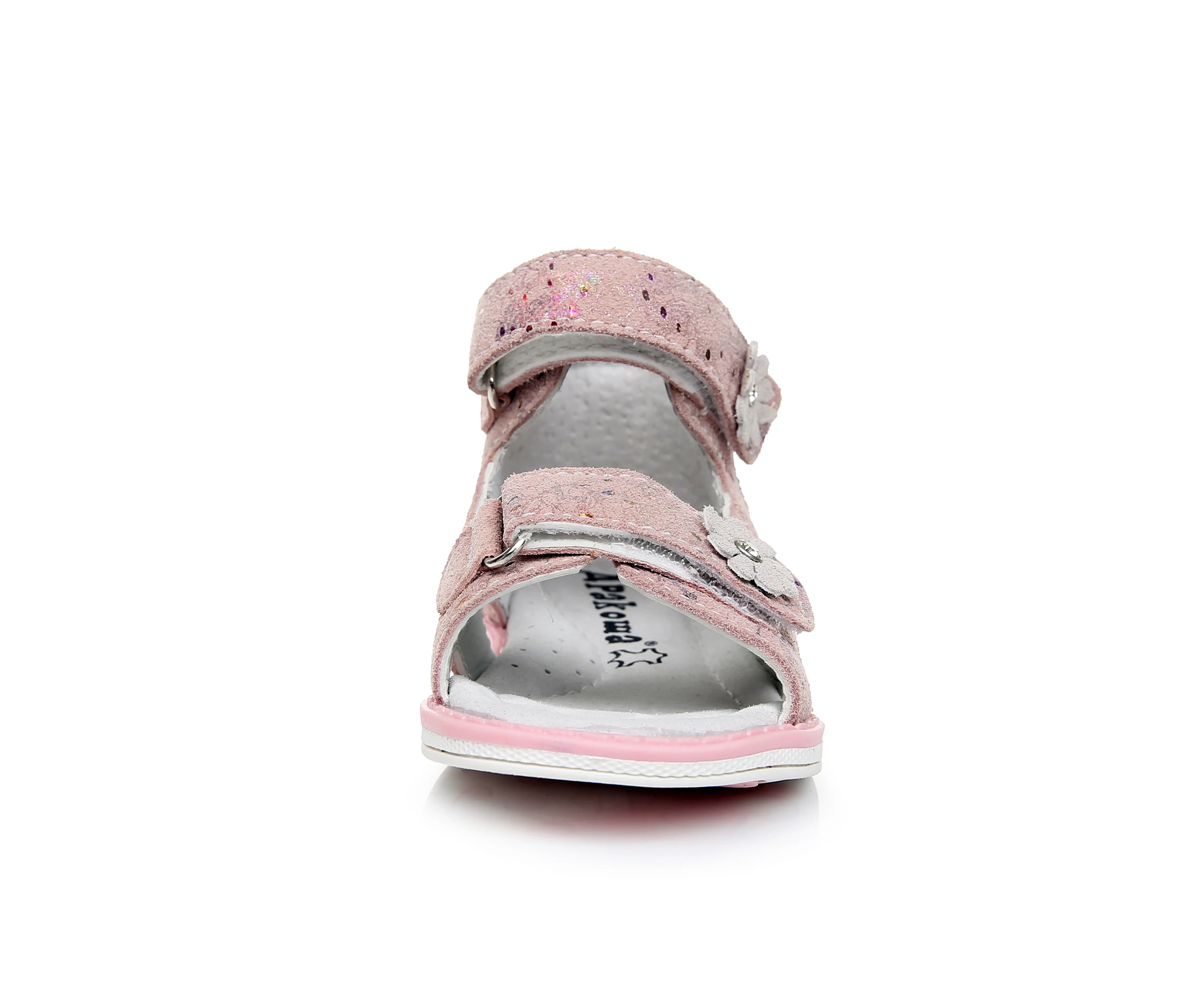 APAKOWA Girls Genuine Leather Sandals Toddler Shoes Daisy Flower Decorate Summer Sandals Open Toe Hoof Heels Kids Feetwear