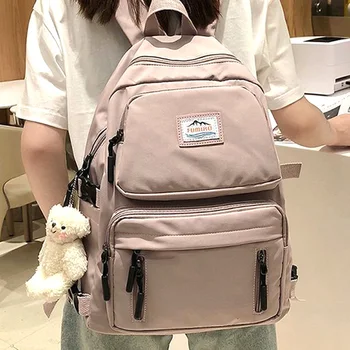 

EnoPella Women Waterproof Nylon Backpack Kawaii Girl Laptop Student Cute School Bag Female Fashion BookBag Lady Luxury Mochila