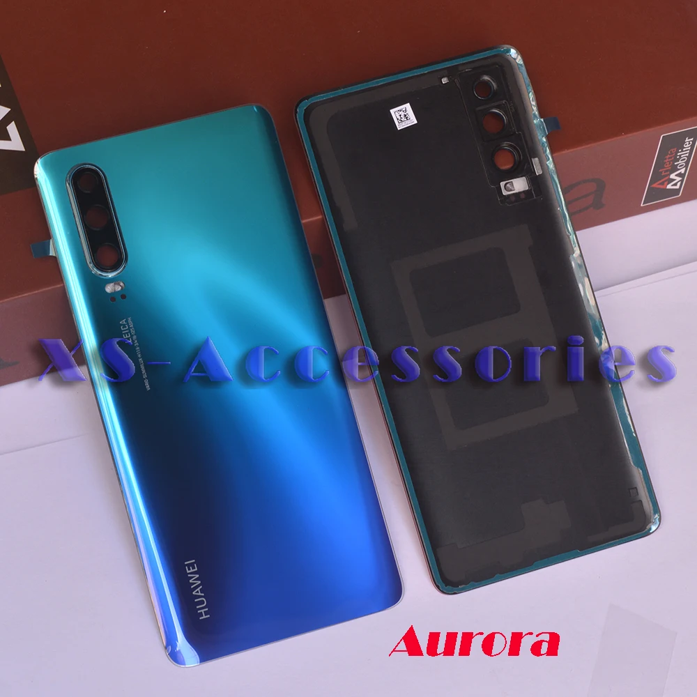Задняя крышка для huawei P30 задняя крышка стеклянная батарея с объективом камеры Замена для huawei P30 Задняя крышка батареи - Цвет: Aurora