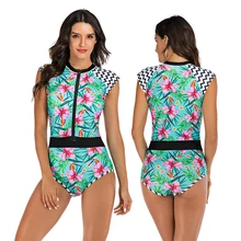 Купальный костюм с принтом, без рукавов, Цельный купальник для женщин, женская пляжная одежда, сексуальный боди, женские купальники