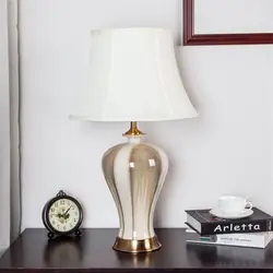 Цзиндэчжэнь серый керамический Настольная лампа для кровати прикроватная гостиная прихожая кабинет стол ночник для чтения TD023