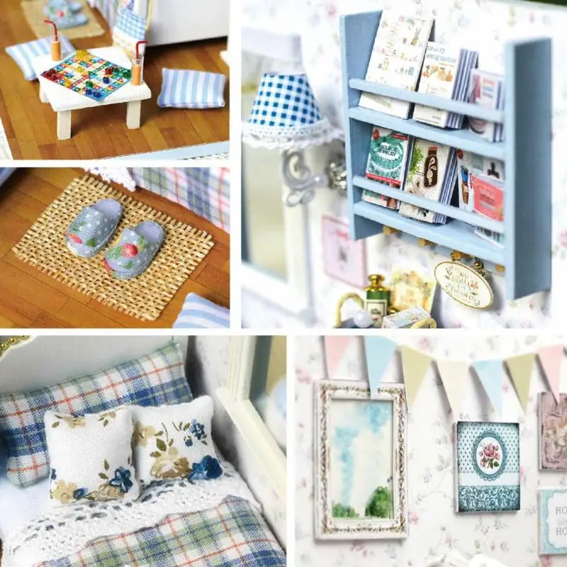 Мини DIY куклы игрушечные домики дети деревянные сборки модели мебели наборы подарок
