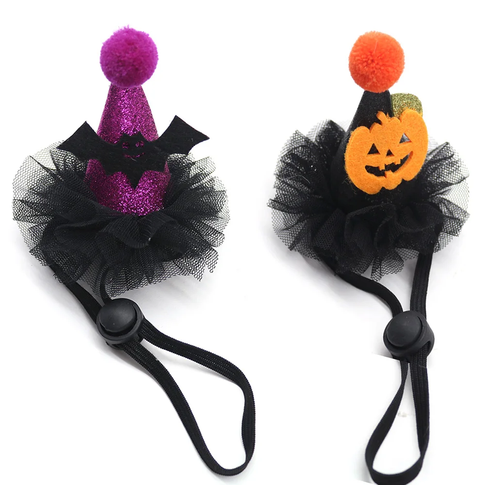 

50pcs Halloween Dog Accessories Pumpkin Dog Cat Hat Cat Witch Wizard Hat for Halloween Parties Items Pet Dog Pary Holiday Caps