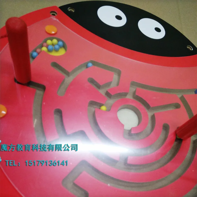 

Pordi CHILDREN'S Early Education Children'S Educational Wall Toy Game Dashboards Magnetic Ball Bearing Simple Small Ladybug