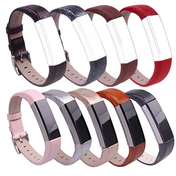 

for Fitbit Alta Band Leather Straps, Adjustable Classic Replacement Wristband for Fitbit Alta HR with Metal Connectors