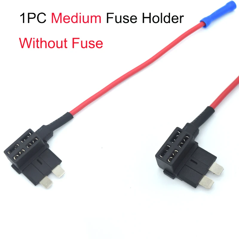 Medium Fuse 12 В мини маленький средний автомобильный держатель предохранителя надстройка-а-цепь размер крана адаптер с 10A Микро Мини Стандартный ATM лезвие предохранитель - Цвет: Medium Fuse