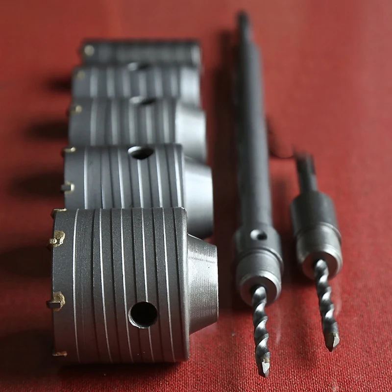 

HLZS-7PC/Set TCT Tipped Electric Hammer Wall Hole Saws Set Kit 30/40/50/60/70Mm with 1Pc 330Mm&1Pc 110Mm SDS Plus Extension Rods
