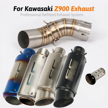 

For Kawasaki Z900 Exhaust Pipe Slip On 51mm Motorcycle Mid Middle Link Pipe Stainless steel Tail Escape with DB Killer Modified