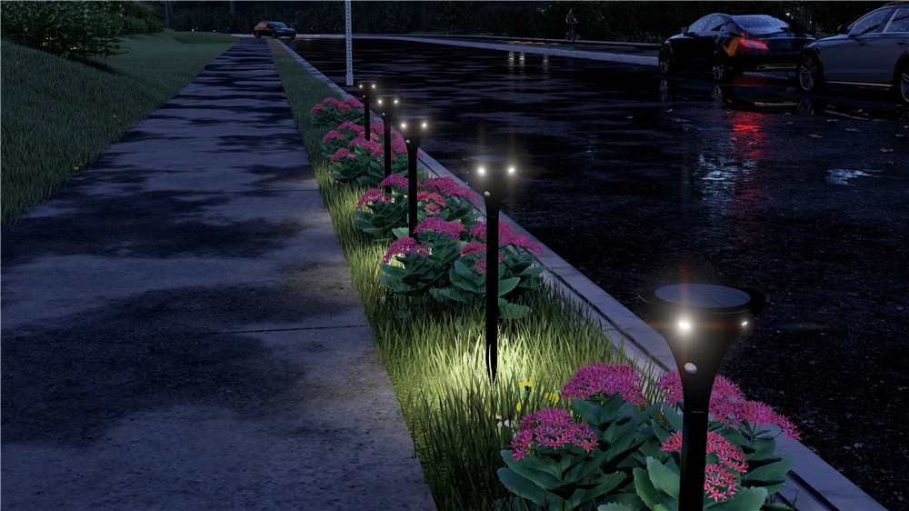 360° Luminous Solar Light 3000k/6000k Solar Garden Light Outdoor Solar Lamp For Path Courtyard Decor Solar Power Holiday Light solar fence lights