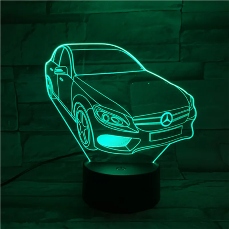 3D лампы холодный автомобильное моделирование светодиодный ночной Светильник многоцветный Роман акрил USB Сенсорная Кнопка светильник ы для детей игрушки Рождественский подарок 401