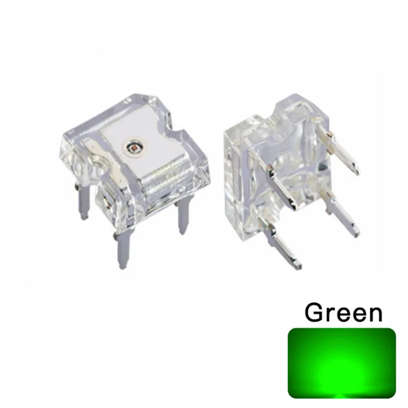 

100PCS, 7.6*7.6mm Flat Top Green LED, Piranha, Water Clear Lens, Super Flux Ultra Bright Wide Angle Rectangle Light Lamp