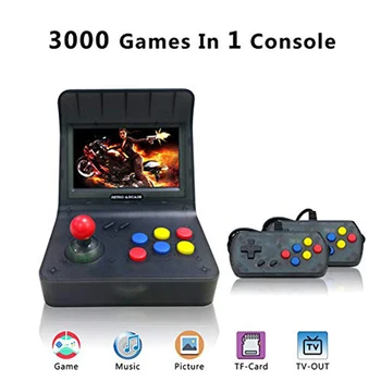 

Retro Game Console 4.3 inch Mini Handheld Portable Arcade Game Console Built-in 3000 Classic Games Support TV Output Kids Gifts