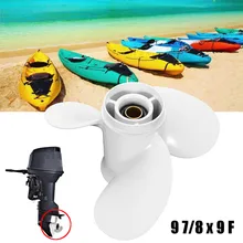 9 7/8X9F лодка подвесной Пропеллер для Yamaha 20 25 30HP алюминий 10 сплайн зубья диаметр 60 мм белый 3 лезвия