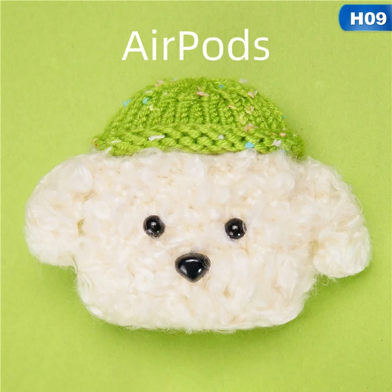 Для AirPods Pro беспроводной зарядный чехол вязаный прекрасный плюшевый анти-потеря защитный кожаный чехол милый Повседневный шерстяной набор Вязание