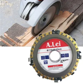 

115mm 22mm Diameter 9 Tooth Chainsaw Disc for Angle Grinders Circular Saw Blade Woodworking Cutting Wood Slotted Cutting Piece