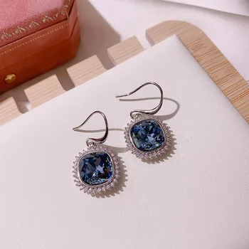 

Luxury Crystal Earrings For Women 2020 New Micro Pave Zircon Jewelry Anti Allergic Earings Gifts