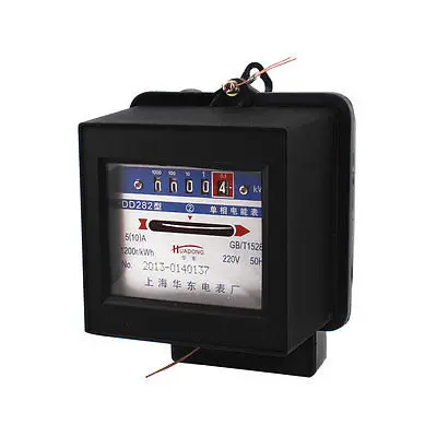 

DD282 1 Phase Kilowatt Kilo-watt Hour kWh Energy Meter AC 220V 5A 10A