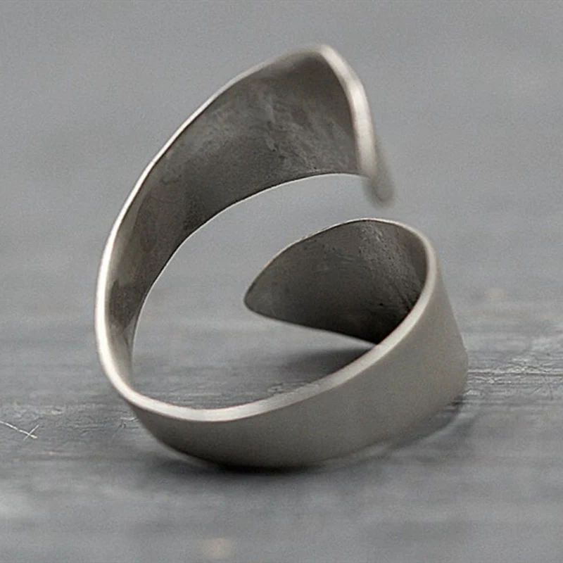 Simple ladies ring green tree mountain forest brushed wedding ring ladies party jewelry creative finger opening ring