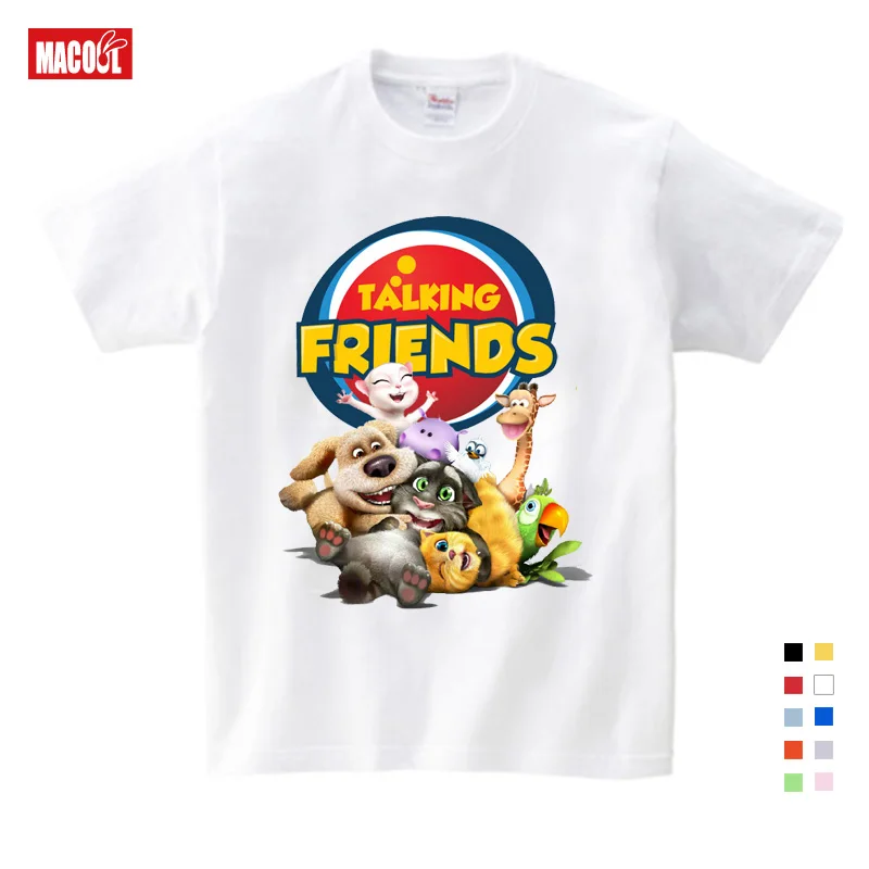 

2020 Children's Favorite Online Games Can Speak Tom Cat Prints Boy T-shirt Summer T shirt Tom Cat and His Friends Cartoon 3T-9T