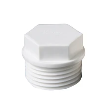1/2 "3/4" 1 "BSP Filettatura Maschio End Cap Spina Bianco Tubo IN PVC Comune Tubo di Raccordo Accoppiatore Adattatore connettore di acqua(China)