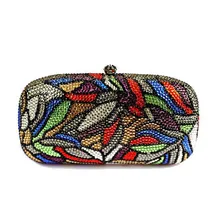 Новая роскошная женская вечерняя сумка с бриллиантами и абстрактным цветом