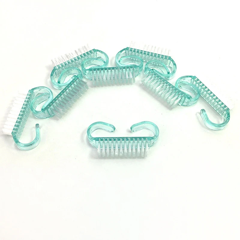Escova da Arte do Unha Remover a Sujeira Macio com Punho Lavar a Poeira Escova de Limpeza do Unha Prático Verde Arquivo Manicure Ferramentas Arte Cuidados 100 Pçs 6 do prego remover a sujeira arquivo macio
