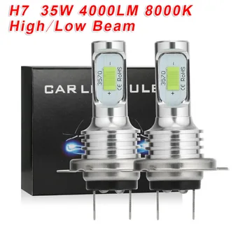 

2 X H7 Super Ice Blue Headlight Led High Low Beam Bulbs Set 8000K Ice Blue