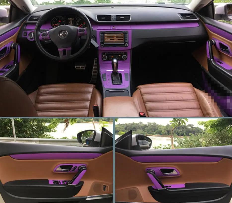 Для VW CC(2013-) передняя отделка панели управления дверные ручки наклейки из углеродного волокна наклейка для автомобиля аксессуары