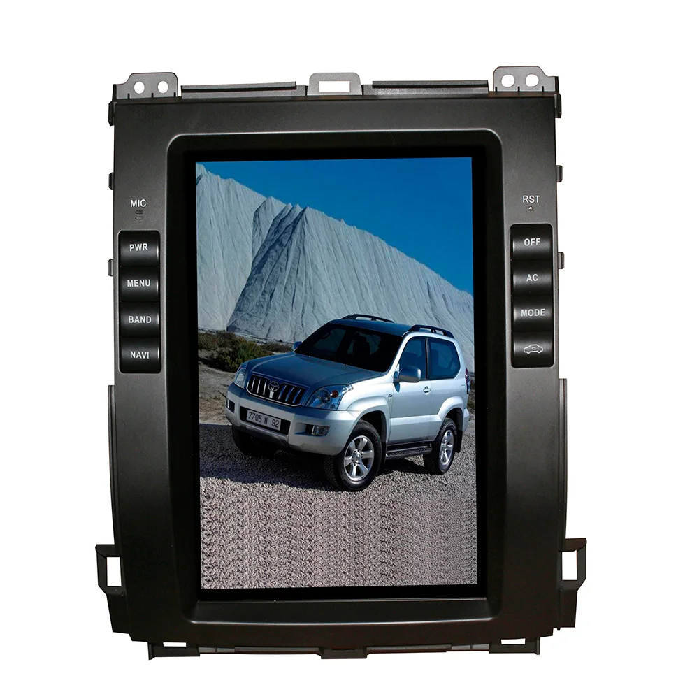 Best 2 Din Tesla Style 10.4 inch Android 9.0 Car GPS Navigation DVD Player for Toyota Land Cruiser Prado 120 2002-2009/ Lexus GX470 2