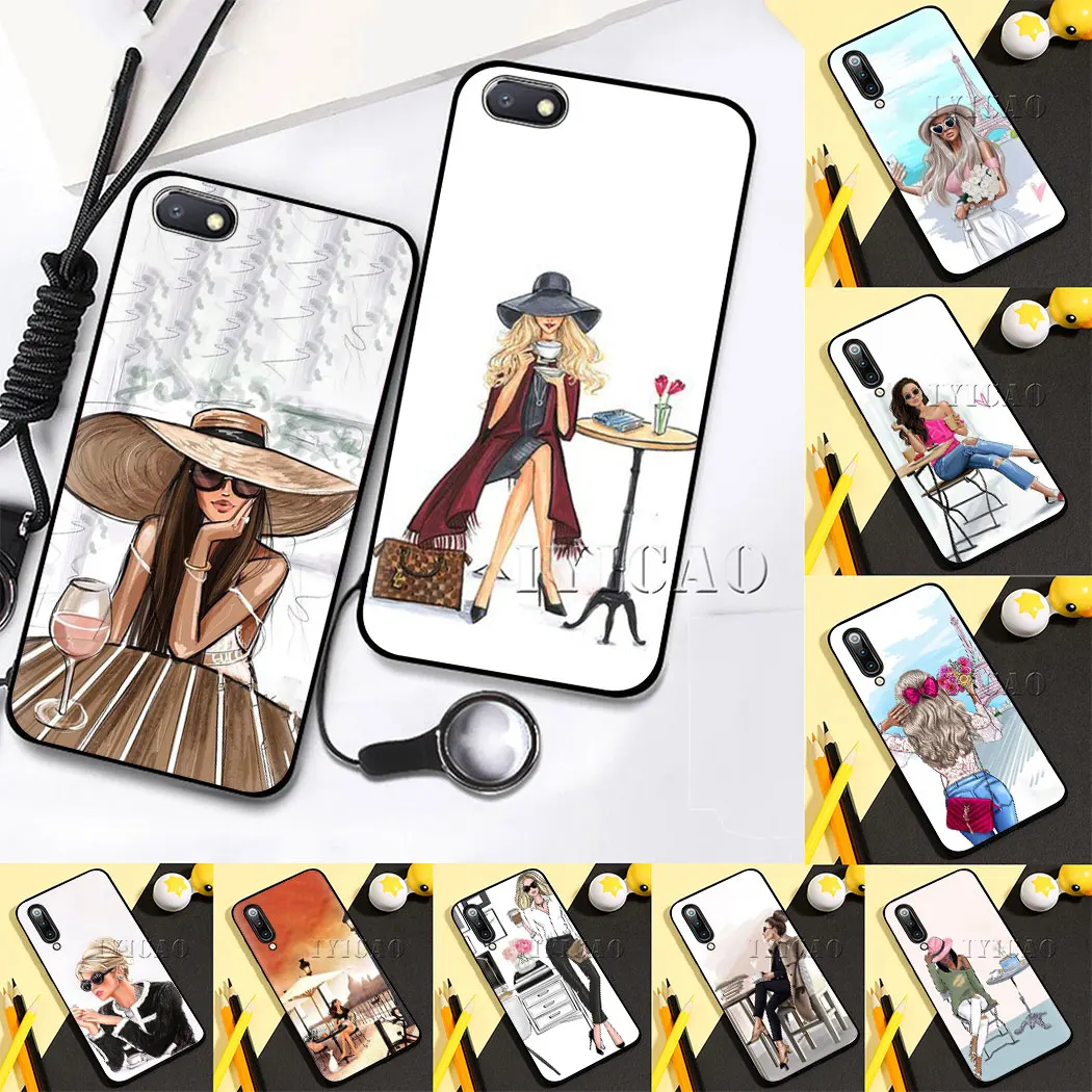 Princess Girl boss coffee Soft Silicone Phone Case for Redmi Note 4X 5 6 7 8 Pro 5A 16G 32G 64G Prime Cover | Мобильные телефоны и