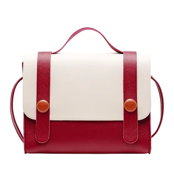 

Korean-style Simple Shoulder Bag Handbag Contrasting Color Indie Small Bookbag Small Bag