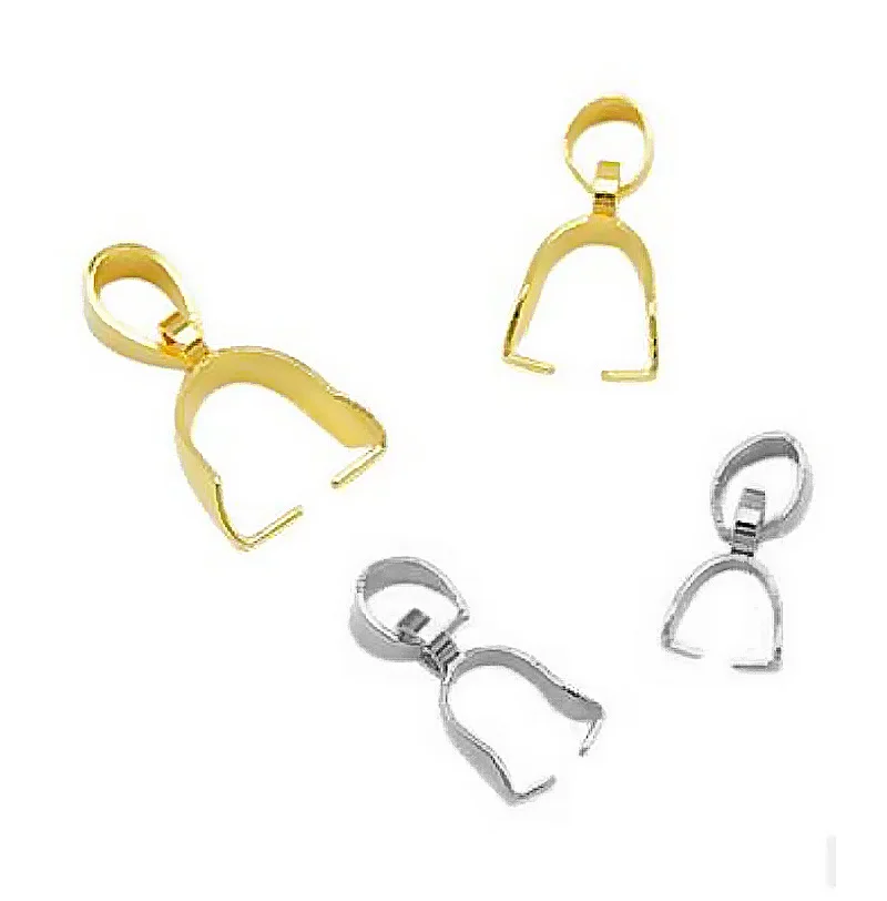 

20pcs Stainless Steel Clasps Pinch Clips Bails Charm Melon Seeds Buckle Pendant DIY Necklace Bracelet Connectors Jewelry Finding