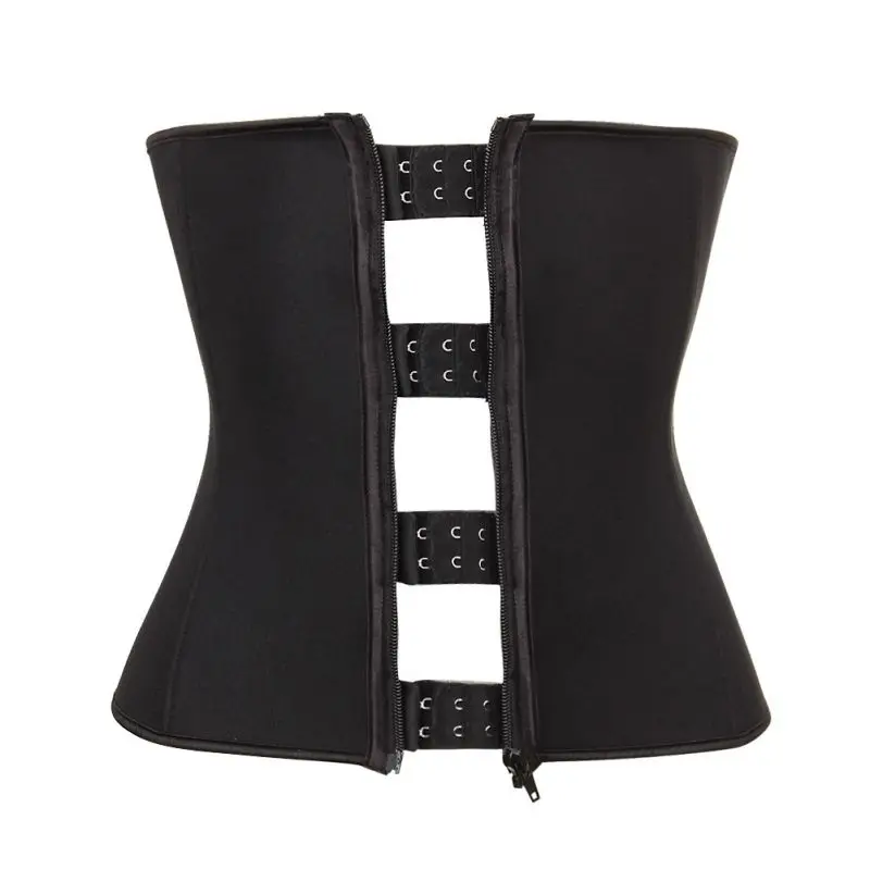 Waist Trainer Belt Quick Anti-sweat Zipper Hidden Button Lady Trimmer Slimmer Body Shaper Strap For Sports Black