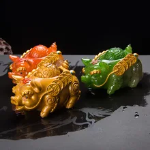 Необычные сувениры украшения чайный набор для домашних животных, аксессуары для чая, милая свинка. Корпус горячей воды изменит цвет китайские ремесла