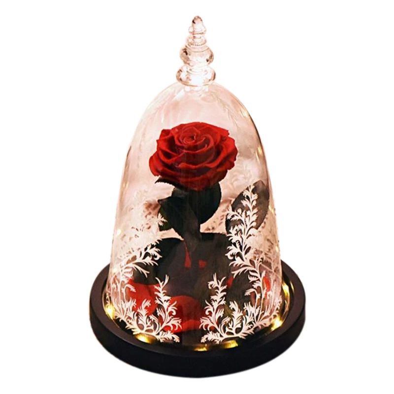 

Led Beauty Rose And Beast Red Lantern String Table Lamp Romantic Valentine'S Day Birthday Gift Decoration
