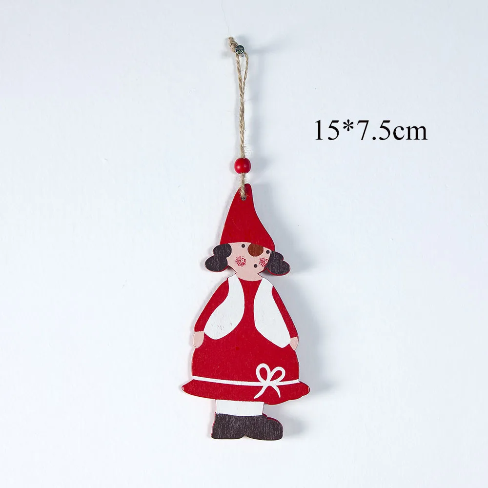2PD-62951-1 Натуральные Деревянные игрушки для рождественской елки, подвесные украшения, деревянные поделки, подарки на Рождество, Год, вечерние украшения для дома 62959 - Цвет: 2PD-62951-1