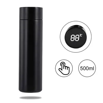 

500ML Intelligent LED Touch Display Temperature 304Stainless Steel Hot Water BottleTravel Couple Cup Creative Gift Thermo Cup