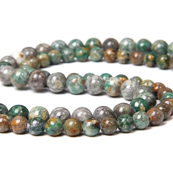 

NEW 100% Natural African green agates gem stone beads Round real mineral Stone Beads For Jewelry Making Bracelet Necklace bead